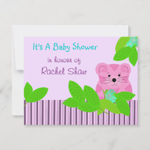 Roze Tijger Baby Shower Uitnodiging