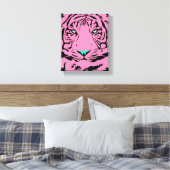 Roze tijger canvas afdruk (Insitu (Slaapkamer))