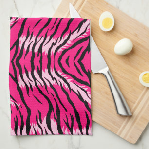 Roze Tijger Dier Huid Patroon Ontwerp Theedoek