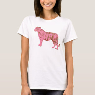 Roze Tijger Grafische Vrouwen Vrouwelijk T-shirt
