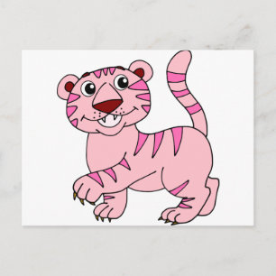 Roze tijger in het wild levende dieren, maar super briefkaart