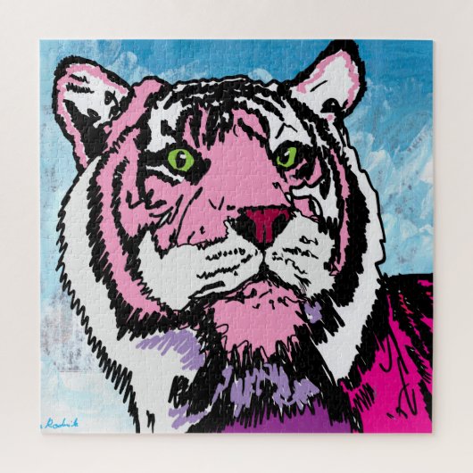 Roze Tijger Legpuzzel (Verticaal)