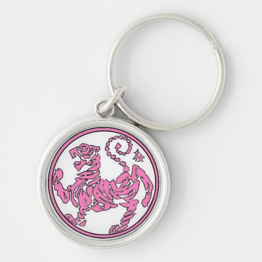Roze tijger Sleutelhanger (Voorkant)