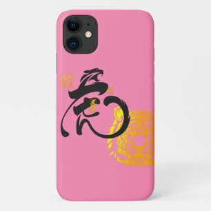 Roze tijger symbool Modern Chinoiserie iPhone 11 Hoesje