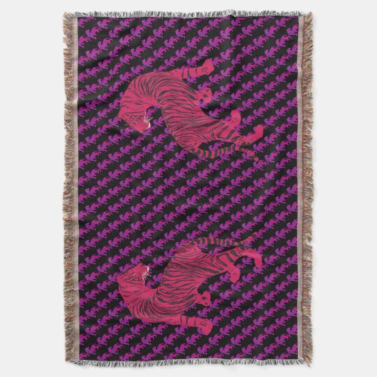 Roze tijger, wilde kat deken (Voorkant Verticaal)
