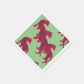 Roze tijger, wilde kat servet (Hoek)