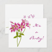 Roze Tijgerlelie Uitnodiging (Voorkant / Achterkant)