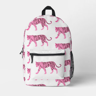 Roze tijgerpatroon bedrukte rugzak