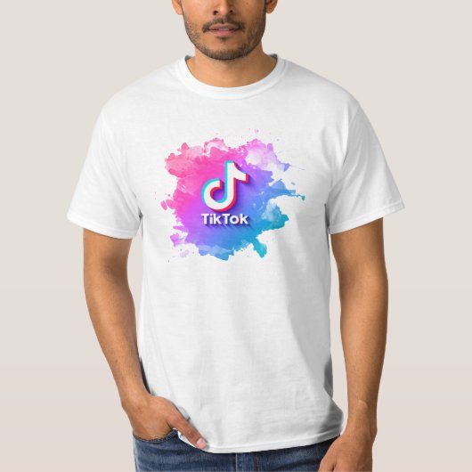 Roze Tiktok Logo T-shirt (Voorkant)