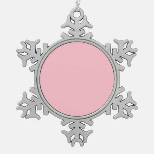 Roze Tin Sneeuwvlok Ornament (Voorkant)