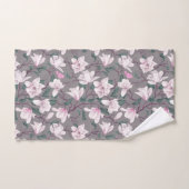 Roze Tinged Magnolias op Taupe Bad Handdoek (Handdoek)