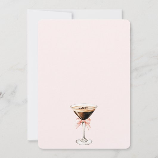 Roze Tini bit Oudere Espresso Martini 30e verjaard Kaart (Achterkant)