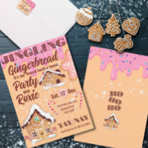 Roze Tinkelende Peperkoek Vakantieuitnodiging