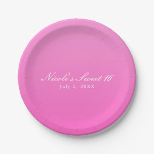 Roze tint Eenvoudig Minimalisme Modern Feest Papieren Bordje