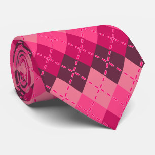 Roze tinten argyle sportief preppy stropdas