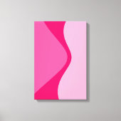 Roze tinten gebogen geometrische vormen canvas afdruk (Voorkant)