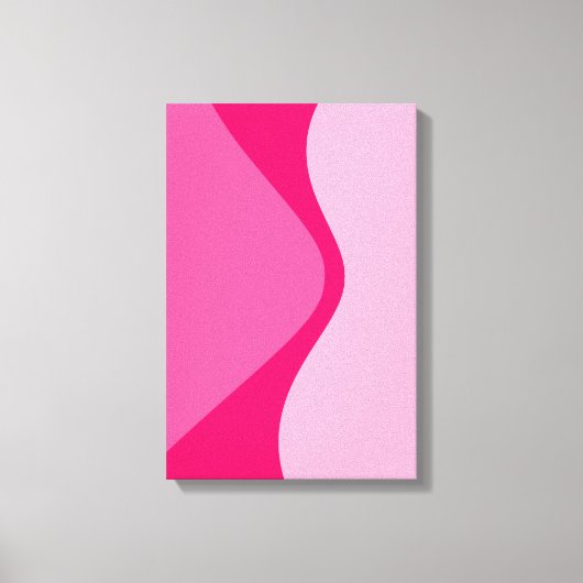Roze tinten gebogen geometrische vormen canvas afdruk (Voorkant)