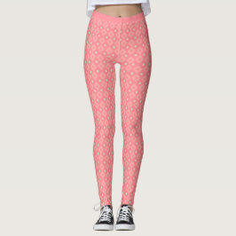 Roze tinten gele sterren vierkant patroon fitness leggings