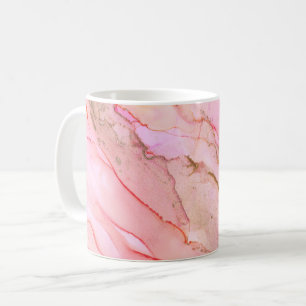 Roze tinten in de kleuren van de inkt met goud koffiemok