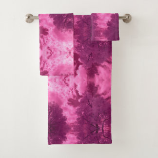 Roze Tinten Infrarood Wolk Bad Handdoek
