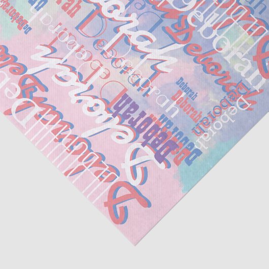 Roze tinten Patroonnaam gepersonaliseerd Tissuepapier (Detail)