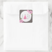 Roze Tipi Baby shower Sticker (Tas)