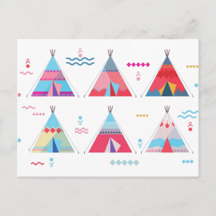 roze tipi briefkaart