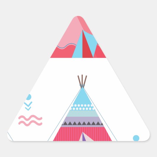 roze tipi driehoek sticker (Voorkant)