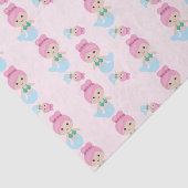 Roze tissuepapier voor het schildklierpatroon (Detail)