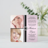 Roze toen en nu Foto Afstuderen Kaart (Staand voorkant)