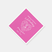 Roze toermalijn jubileum 5 jaar liefdesservet servet (Hoek)