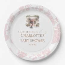 Roze Toile Baby Is Brewing Cafe Coffee Coquette