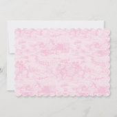Roze Toile Baby shower Kaart (Achterkant)
