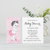 Roze Toile Baby shower Kaart (Staand voorkant)