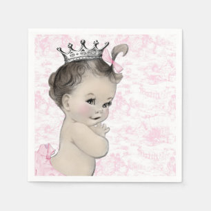 Roze Toile Baby shower Servetten