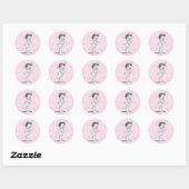  Roze Toile Baby shower Stickers (Vel)