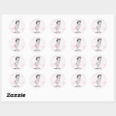 Roze Toile Baby shower Stickers (Vel)
