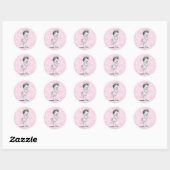  Roze Toile Baby shower Stickers (Vel)