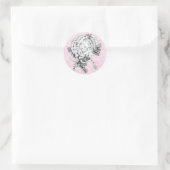  Roze Toile Baby shower Stickers (Tas)