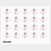  Roze Toile Baby shower Stickers (Vel)