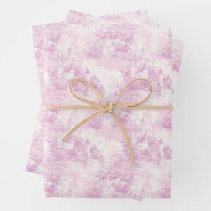 Roze toile-cadeaupapiervellen inpakpapier vel