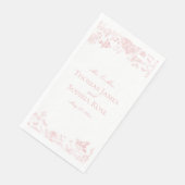Roze Toile De Jouy  Bloemen Huwelijk Servet (Hoek)