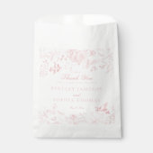 Roze Toile De Jouy Bloemen Trouwdessert Bedankzakje (Voorkant)