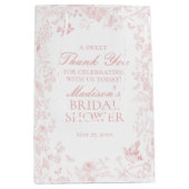 Roze Toile De Jouy Vrijgezellenfeest Favors Medium Cadeauzakje (Voorkant)