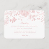 Roze Toile Jouy Registry Kaart Invitation Insert (Voorkant)