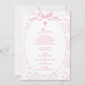 Roze toile menu kaart (Voorkant)