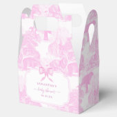 Roze Toile Oerwoud Dieren Safari Chinoiserie Bedankdoosjes (Geopend)