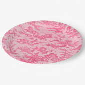 Roze toile papieren bordje (Gekanteld)