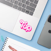 Roze Top Sticker (Laptop met iPhone)