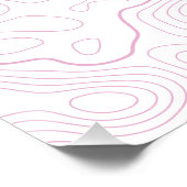 Roze Topografische Kaart Wand Poster Perfect Poster (Hoek)